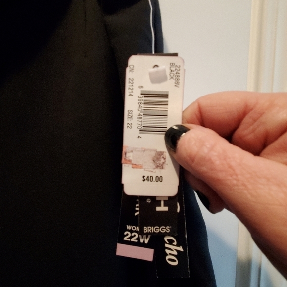 BRIGGS NEW YORK GAUCHO pants . NWT SZ 22W BLACK. Stretch - Picture 4 of 7